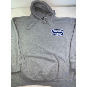 Stussy Vintage Y2K Hoodie Gray Blue Embroidered S Logo XXL Distressed Skate